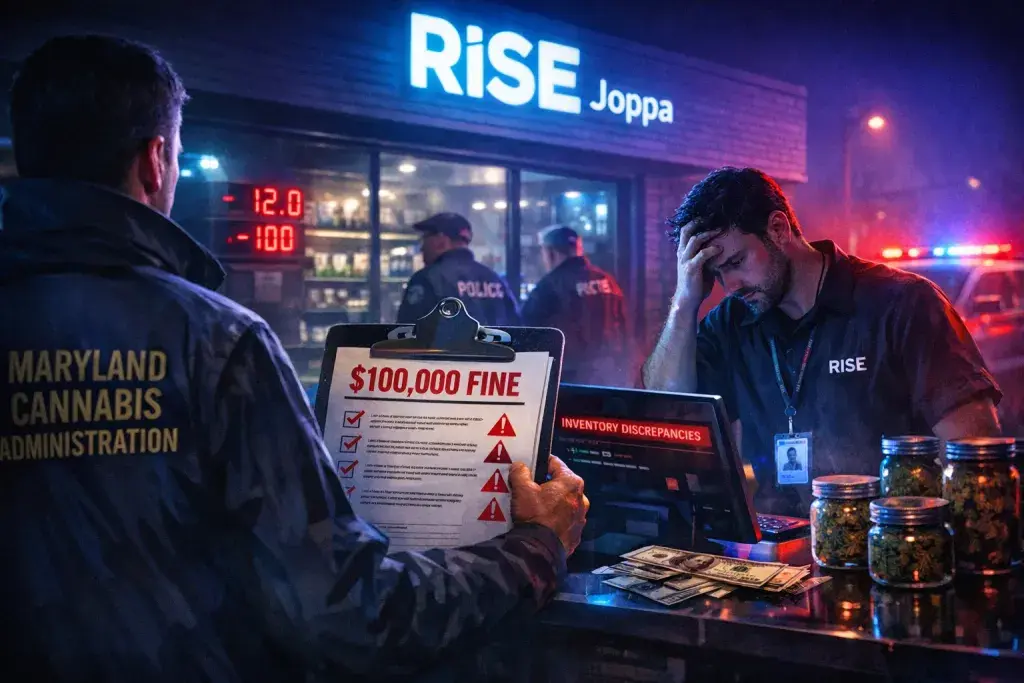 Maryland Cannabis Agency Fines RISE Joppa $100,000 for Repeated Sales and Inventory Violations